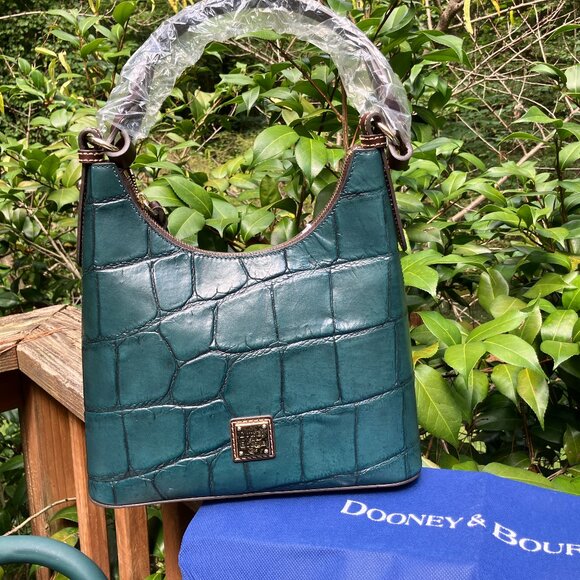 Dooney & Bourke Bryce Hobo Green Croc - New with tags! - Picture 4 of 6